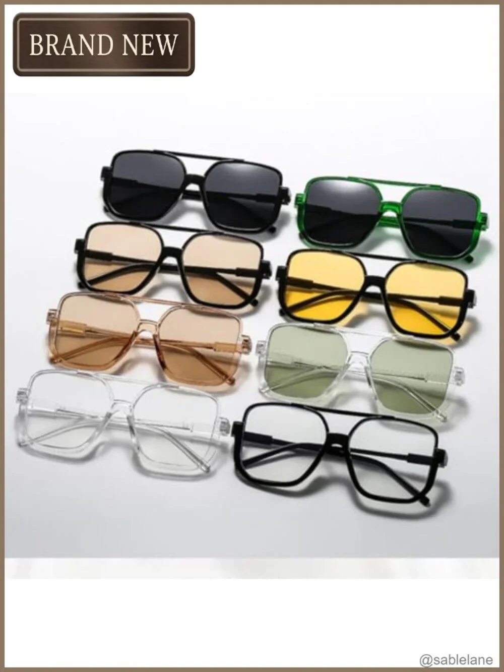 Retro Oversized Aviator Sunglasses for Women Men UV400 Protection 4 Pack